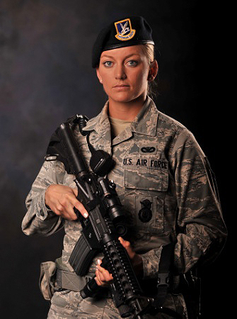 A member of the US air force in uniform.